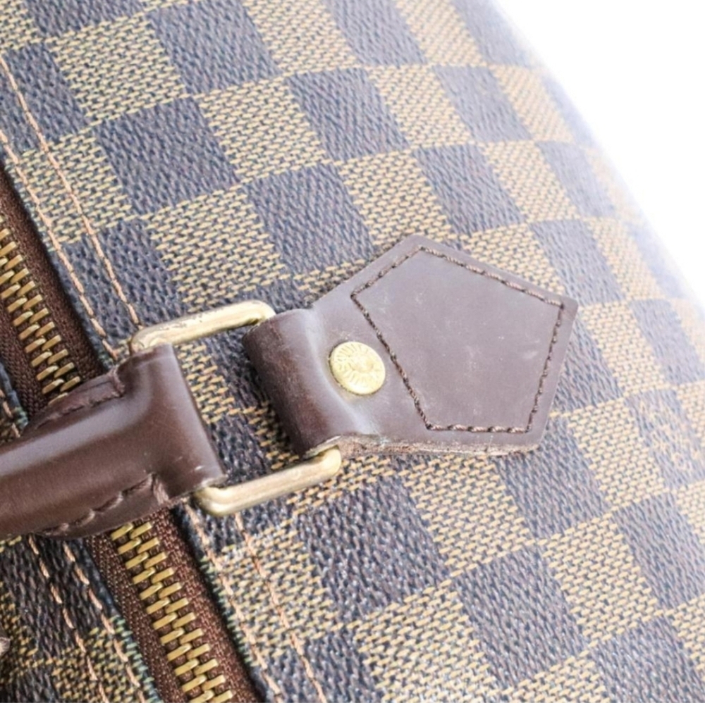 LOUIS VUITTON Speedy 30 Damier Ebene Satchel Bag Brown COA, Lock & Key - Picture 15 of 16